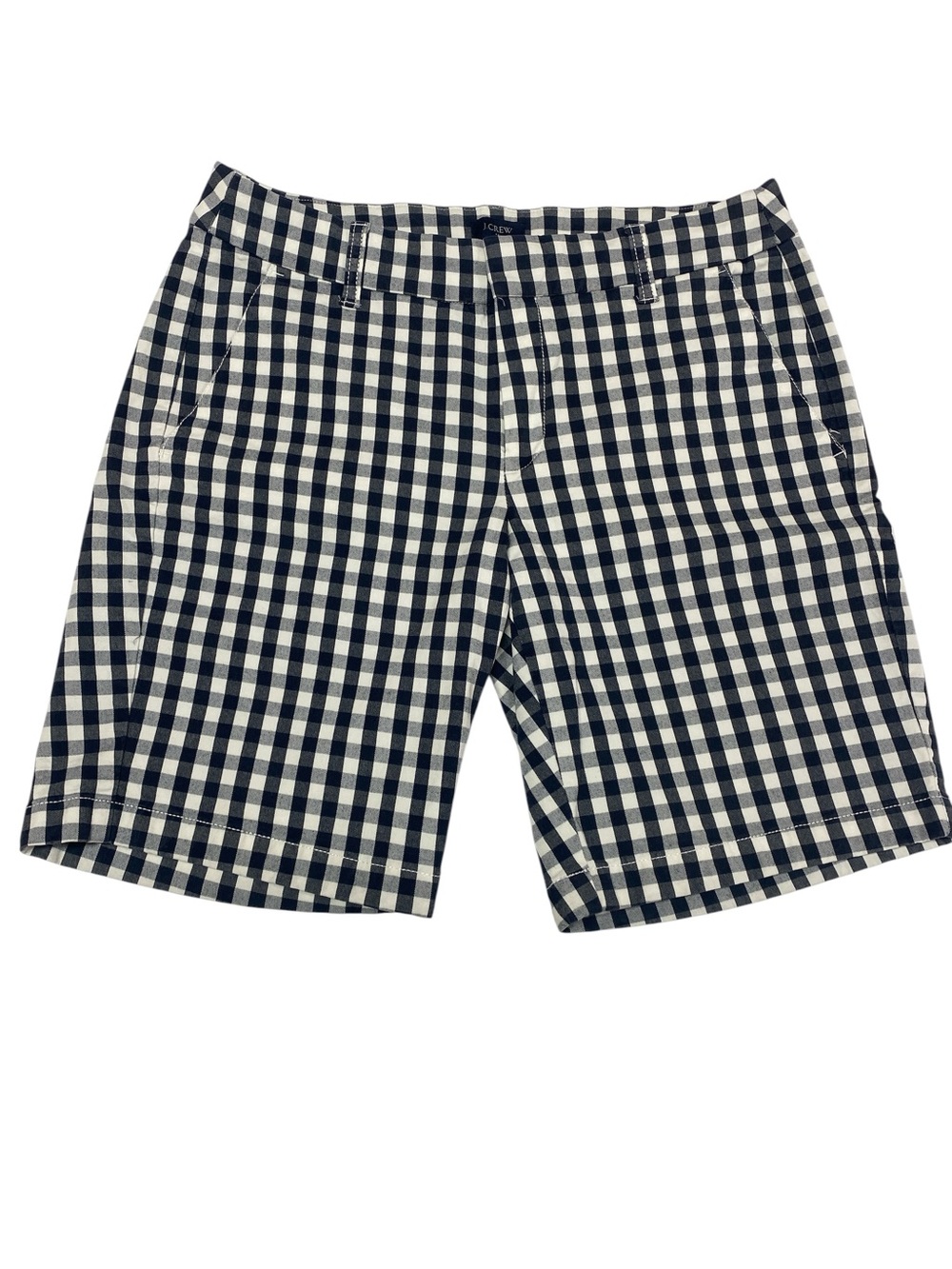 J. Crew Black and White Gingham Flat Front Shorts Women’s Size 4